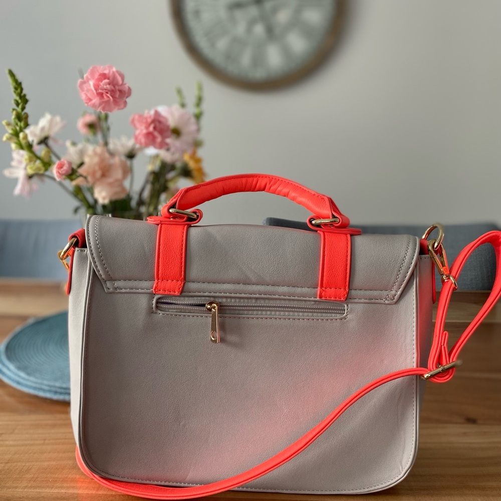 Pixie Mood Gray and Coral Satchel - Picture 2 of 6